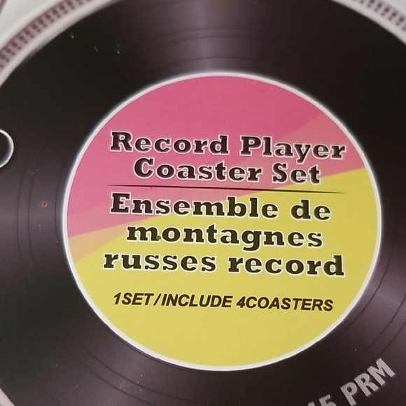 Record Player Coaster Set - Picture 2 of 4